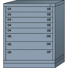 Lyon - 8 Drawer, Standard Mid-Range - Multiple Drawer Access Cabinet - Steel, 30" Wide x 28-1/4" Deep x 37-15/79" High, Dove Gray - Apex Tool & Supply