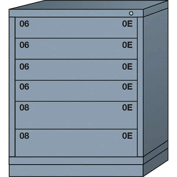 Lyon - 6 Drawer, Standard Mid-Range - Multiple Drawer Access Cabinet - Steel, 30" Wide x 28-1/4" Deep x 37-15/79" High, Dove Gray - Apex Tool & Supply