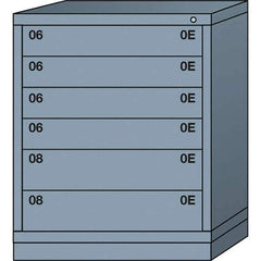 Lyon - 6 Drawer, Standard Mid-Range - Single Drawer Access Cabinet - Steel, 30" Wide x 28-1/4" Deep x 37-15/79" High, Dove Gray - Apex Tool & Supply