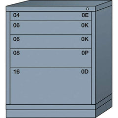 Lyon - 5 Drawer, Standard Mid-Range - Multiple Drawer Access Cabinet - Steel, 30" Wide x 28-1/4" Deep x 37-15/79" High, Dove Gray - Apex Tool & Supply