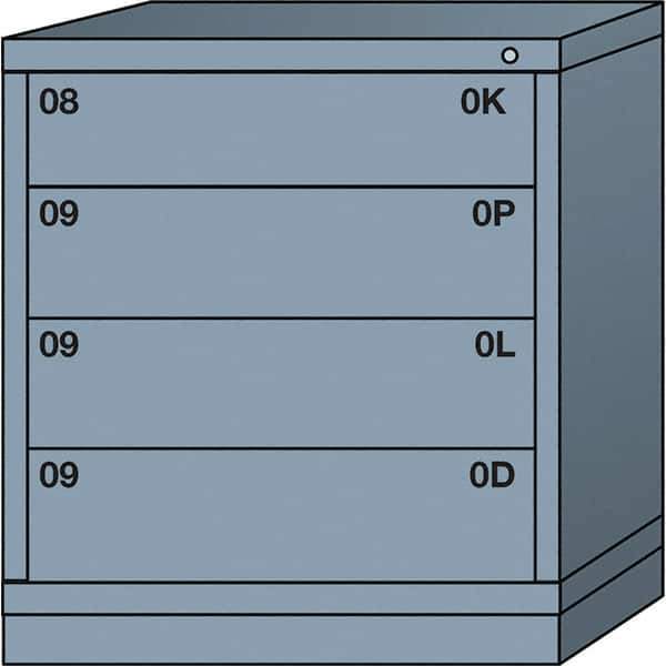Lyon - 4 Drawer, Standard Bench Height - Multiple Drawer Access Cabinet - Steel, 30" Wide x 28-1/4" Deep x 33-1/4" High, Dove Gray - Apex Tool & Supply