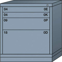 Lyon - 4 Drawer, Standard Bench Height - Multiple Drawer Access Cabinet - Steel, 30" Wide x 28-1/4" Deep x 33-1/4" High, Dove Gray - Apex Tool & Supply