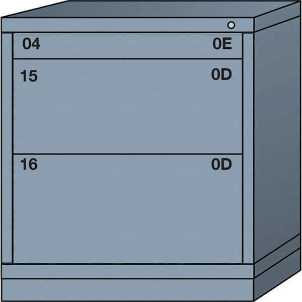 Lyon - 3 Drawer, Standard Bench Height - Multiple Drawer Access Cabinet - Steel, 30" Wide x 28-1/4" Deep x 33-1/4" High, Dove Gray - Apex Tool & Supply