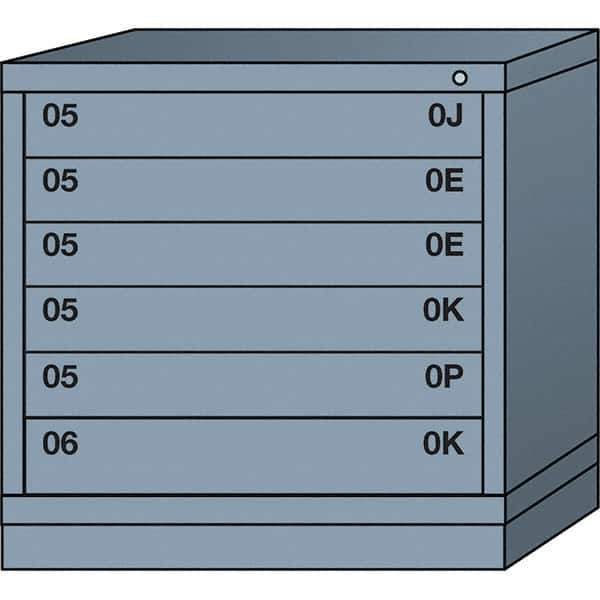 Lyon - 6 Drawer, Standard Table Height - Multiple Drawer Access Cabinet - Steel, 30" Wide x 28-1/4" Deep x 30-1/8" High, Dove Gray - Apex Tool & Supply