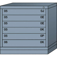 Lyon - 6 Drawer, Standard Table Height - Multiple Drawer Access Cabinet - Steel, 30" Wide x 28-1/4" Deep x 30-1/8" High, Dove Gray - Apex Tool & Supply