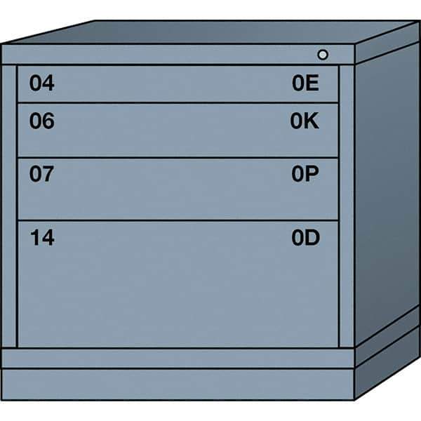 Lyon - 4 Drawer, Standard Table Height - Multiple Drawer Access Cabinet - Steel, 30" Wide x 28-1/4" Deep x 30-1/8" High, Dove Gray - Apex Tool & Supply