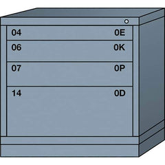 Lyon - 4 Drawer, Standard Table Height - Single Drawer Access Cabinet - Steel, 30" Wide x 28-1/4" Deep x 30-1/8" High, Dove Gray - Apex Tool & Supply