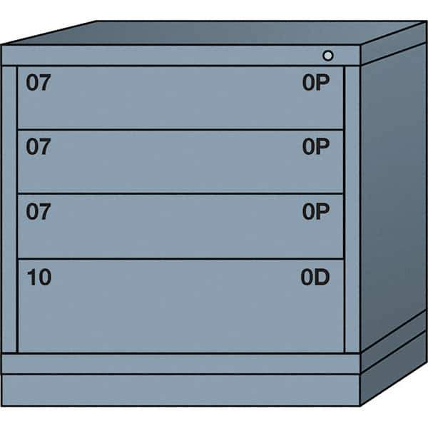 Lyon - 4 Drawer, Standard Table Height - Single Drawer Access Cabinet - Steel, 30" Wide x 28-1/4" Deep x 30-1/8" High, Dove Gray - Apex Tool & Supply