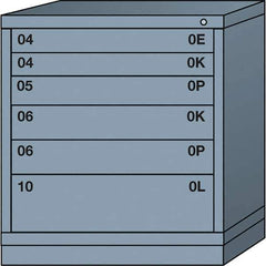 Lyon - 6 Drawer, Standard Bench Height - Multiple Drawer Access Cabinet - Steel, 30" Wide x 28-1/4" Deep x 33-1/4" High, Dove Gray - Apex Tool & Supply