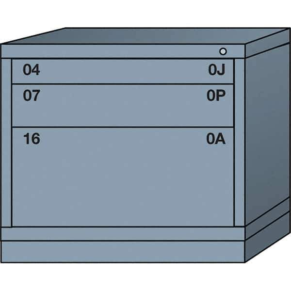 Lyon - 3 Drawer, Standard Desk Height - Multiple Drawer Access Cabinet - Steel, 30" Wide x 28-1/4" Deep x 26-7/8" High, Dove Gray - Apex Tool & Supply