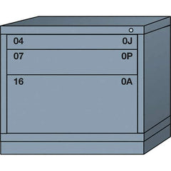 Lyon - 3 Drawer, Standard Desk Height - Multiple Drawer Access Cabinet - Steel, 30" Wide x 28-1/4" Deep x 26-7/8" High, Dove Gray - Apex Tool & Supply