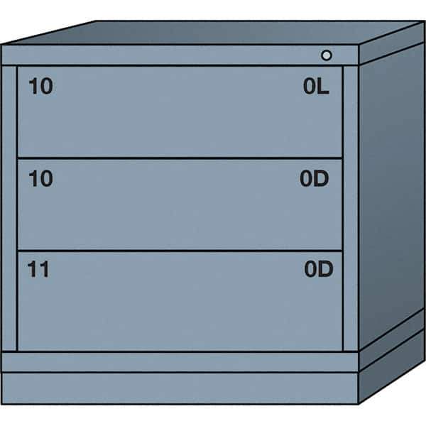 Lyon - 3 Drawer, Standard Table Height - Multiple Drawer Access Cabinet - Steel, 30" Wide x 28-1/4" Deep x 30-1/8" High, Dove Gray - Apex Tool & Supply