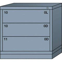 Lyon - 3 Drawer, Standard Table Height - Multiple Drawer Access Cabinet - Steel, 30" Wide x 28-1/4" Deep x 30-1/8" High, Dove Gray - Apex Tool & Supply