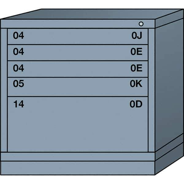 Lyon - 5 Drawer, Standard Table Height - Multiple Drawer Access Cabinet - Steel, 30" Wide x 28-1/4" Deep x 30-1/8" High, Dove Gray - Apex Tool & Supply