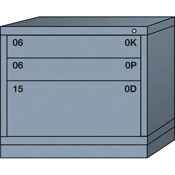 Lyon - 3 Drawer, Standard Desk Height - Single Drawer Access Cabinet - Steel, 30" Wide x 28-1/4" Deep x 26-7/8" High, Dove Gray - Apex Tool & Supply