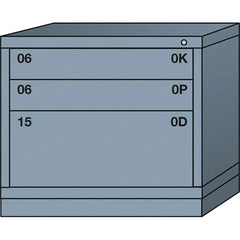 Lyon - 3 Drawer, Standard Desk Height - Single Drawer Access Cabinet - Steel, 30" Wide x 28-1/4" Deep x 26-7/8" High, Dove Gray - Apex Tool & Supply
