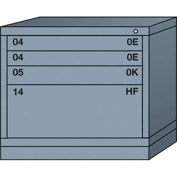 Lyon - 4 Drawer, Standard Desk Height - Single Drawer Access Cabinet - Steel, 30" Wide x 28-1/4" Deep x 26-7/8" High, Dove Gray - Apex Tool & Supply