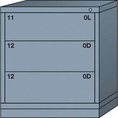 Lyon - 3 Drawer, Standard Bench Height - Multiple Drawer Access Cabinet - Steel, 30" Wide x 28-1/4" Deep x 33-1/4" High, Dove Gray - Apex Tool & Supply