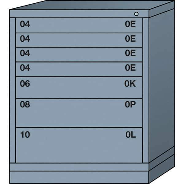 Lyon - 7 Drawer, Standard Mid-Range - Single Drawer Access Cabinet - Steel, 30" Wide x 28-1/4" Deep x 37-15/79" High, Dove Gray - Apex Tool & Supply