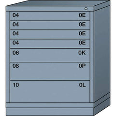 Lyon - 7 Drawer, Standard Mid-Range - Multiple Drawer Access Cabinet - Steel, 30" Wide x 28-1/4" Deep x 37-15/79" High, Dove Gray - Apex Tool & Supply