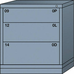 Lyon - 3 Drawer, Standard Bench Height - Multiple Drawer Access Cabinet - Steel, 30" Wide x 28-1/4" Deep x 33-1/4" High, Dove Gray - Apex Tool & Supply
