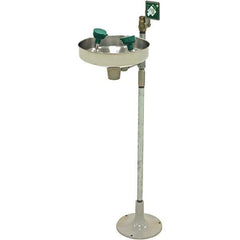 Haws - 11" Wide x 40" High, Pedestal Mount, Stainless Steel Bowl, Eyewash Station - 5 GPM Flow Rate - Apex Tool & Supply