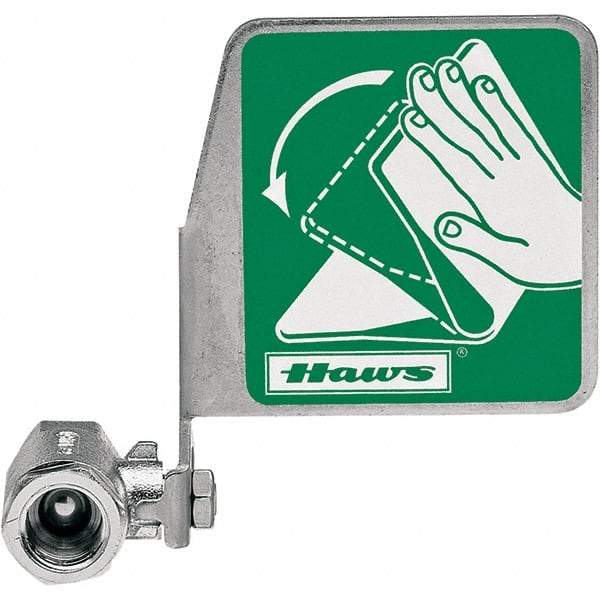 Haws - 1/2" Inlet, 7" Long x 5" Wide x 3" High, Stainless Steel Plumbed Wash Station Stay-Open Ball Valve - Green Matting, Compatible with Combination Drench Shower & Eye/Face Wash Stations - Apex Tool & Supply