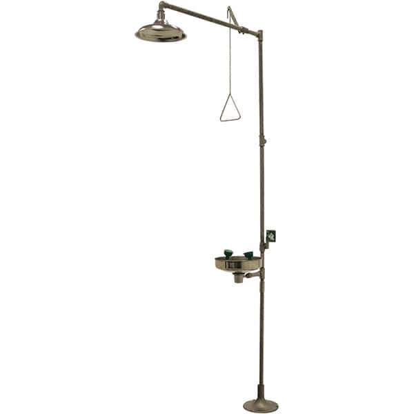 Haws - 25 GPM shower Flow, Drench shower & Eyewash Station - Bowl, Push Flag Activated, Stainless Steel Pipe, Stainless Steel Shower Head, Corrosion Resistant - Apex Tool & Supply