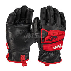 Cut, Puncture & Abrasive-Resistant Gloves: X-Large, ANSI Cut A5, ANSI Puncture 3, Acrylic & Terry Lined, Leather Black, Smooth Grip, ANSI Abrasion 3
