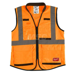 High Visibility Vest: Large & X-Large Orange, Zipper Closure