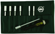 7 Piece - 5; 5.5; 6; 7; 8; 9 & 10mm Interchangeable Metric Nut Driver Blade Set in Canvas Pouch - Apex Tool & Supply