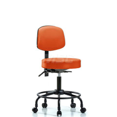 Lab Stool: Vinyl, 24″ Seat Width, 24″ Seat Depth Round Height