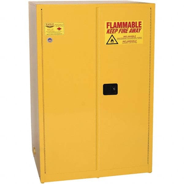 Eagle - Safety Cabinets Hazardous Chemical Type: Flammable and Combustible Liquids Color: Yellow - Apex Tool & Supply