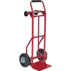 Vestil - 500 Lb Capacity 36" OAH Hand Truck - Dual Grip Handle, Steel, Pneumatic Wheels - Apex Tool & Supply
