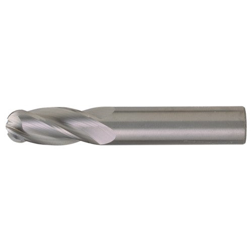 ‎15/64″ Dia. × 1/4″ Shank × 3/4″ DOC × 2-1/2″ OAL, Carbide Bright, Spiral , 4 Flute, CW Helix, Round, Ballnose End Mill