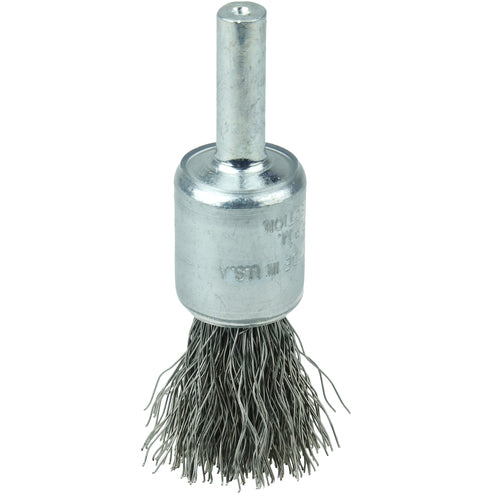 1/2″ Coated Cup Crimped Wire End Brush, .0104″ Steel Fill - Apex Tool & Supply