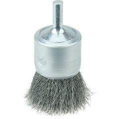 1″ Coated Cup Crimped Wire End Brush, .006″ Steel Fill - Apex Tool & Supply