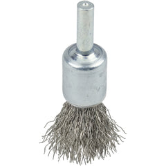 1/2″ Coated Cup Crimped Wire End Brush, .0104″ Stainless Steel Fill - Apex Tool & Supply