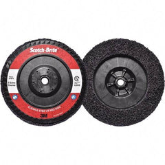 3M - 7" Extra Coarse Grade Silicon Carbide Deburring Disc - 5/8-11 Threaded Center Hole, Quick Change Connection, Purple, 8,600 Max RPM - Apex Tool & Supply