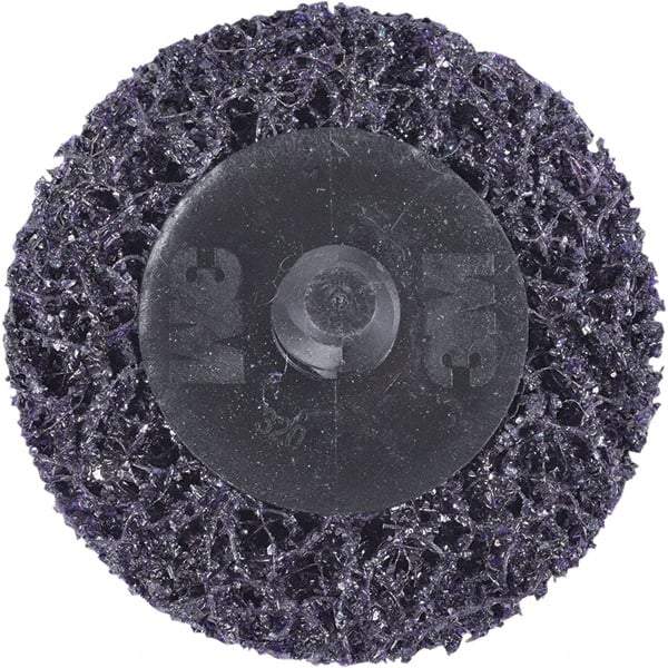 3M - 2" Extra Coarse Grade Silicon Carbide Deburring Disc - Hook & Loop Connection, Purple, 18,000 Max RPM - Apex Tool & Supply