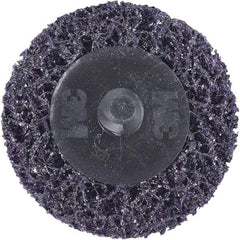 3M - 2" Extra Coarse Grade Silicon Carbide Deburring Disc - Hook & Loop Connection, Purple, 18,000 Max RPM - Apex Tool & Supply