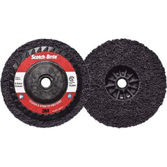 3M - 5" Extra Coarse Grade Silicon Carbide Deburring Disc - 5/8-11 Threaded Center Hole, Quick Change Connection, Purple, 12,000 Max RPM - Apex Tool & Supply
