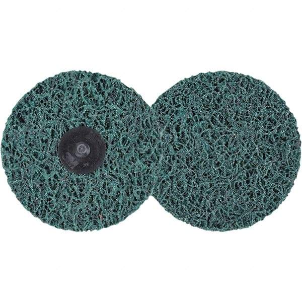 3M - 4" Extra Coarse Grade Aluminum Oxide Deburring Disc - Hook & Loop Connection, Green, 11,000 Max RPM - Apex Tool & Supply