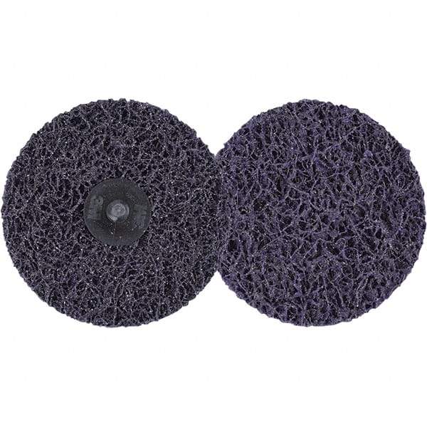 3M - 4" Extra Coarse Grade Silicon Carbide Deburring Disc - Hook & Loop Connection, Purple, 11,000 Max RPM - Apex Tool & Supply