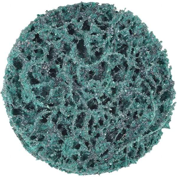 3M - 2" Extra Coarse Grade Aluminum Oxide Deburring Disc - Hook & Loop Connection, Green, 18,000 Max RPM - Apex Tool & Supply