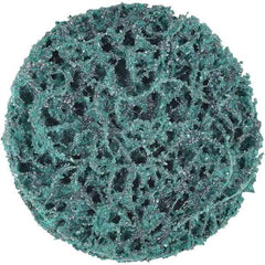 3M - 2" Extra Coarse Grade Aluminum Oxide Deburring Disc - Hook & Loop Connection, Green, 18,000 Max RPM - Apex Tool & Supply