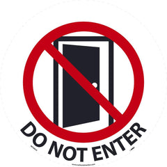 NMC - Adhesive Backed Floor Signs; Message Type: Security & Admittance ; Graphic Type: Open Door in Circle with Slash ; Message or Graphic: Message & Graphic ; Legend: Do Not Enter ; Color: Red; Black; White ; Special Color Properties: No Special Propert - Exact Industrial Supply