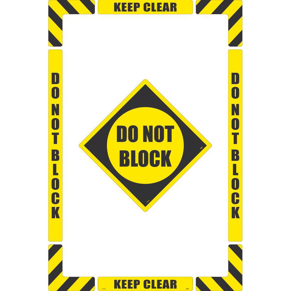 NMC - Adhesive Backed Floor Signs; Message Type: Accident Prevention ; Graphic Type: None ; Message or Graphic: Message Only ; Legend: Do Not Block ; Color: Black; Yellow ; Special Color Properties: No Special Properties - Exact Industrial Supply