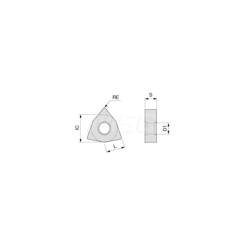 Turning Insert:  WNMG433TM T9235,  Solid Carbide TiCN, Al2O3 & TiN Finish,  Neutral,  1/2″ Inscribed Circle,  0.0470″ Corner Radius,  80.0 &deg N/A Trigon,  Series  WNMG