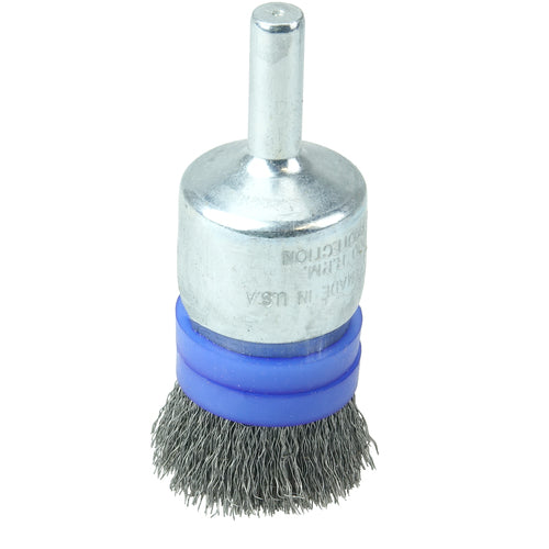 3/4″ Banded Crimped Wire End Brush, .006″ Steel Fill - Apex Tool & Supply